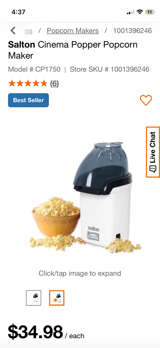 Salton Cinema Popper Popcorn Maker - photo 4