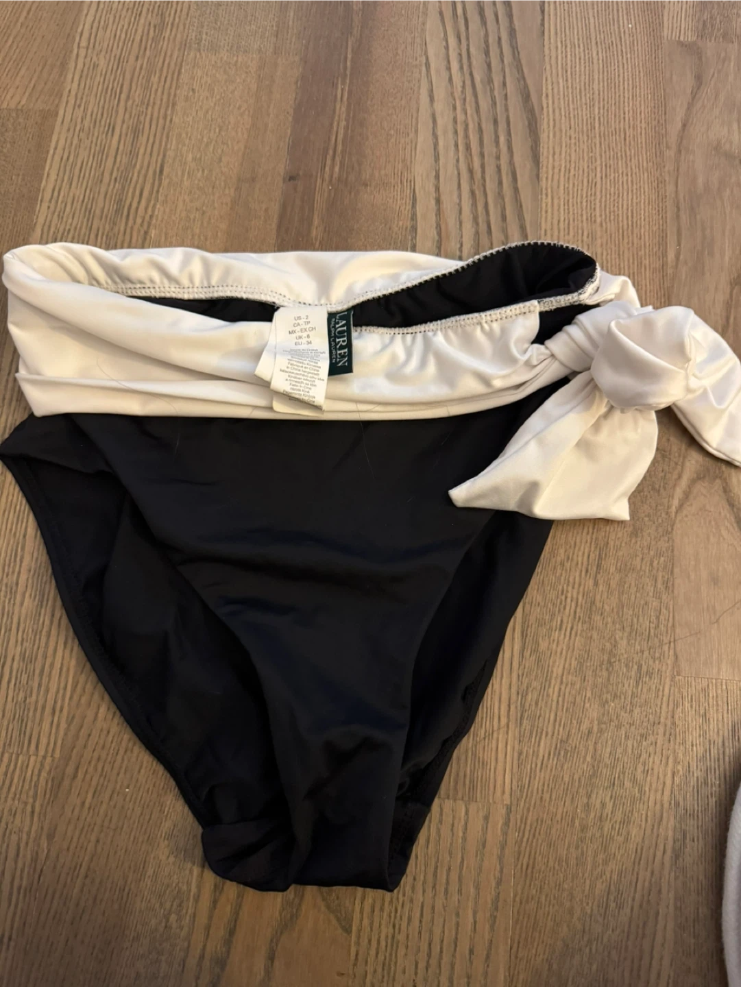 Lauren Ralph Lauren Black & White Swim Bottom