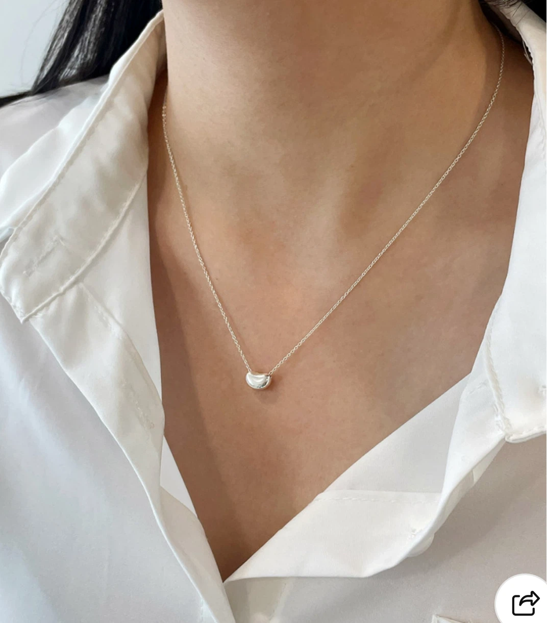 Minimalist Silver Bead Necklace - photo 3