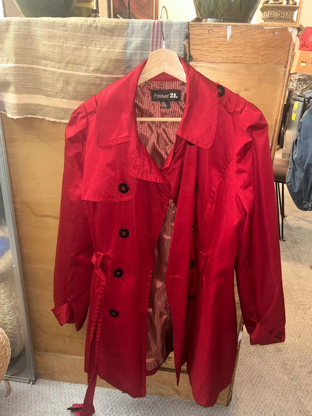 Forever 21 Red Double-Breasted Trench Coat - photo 3