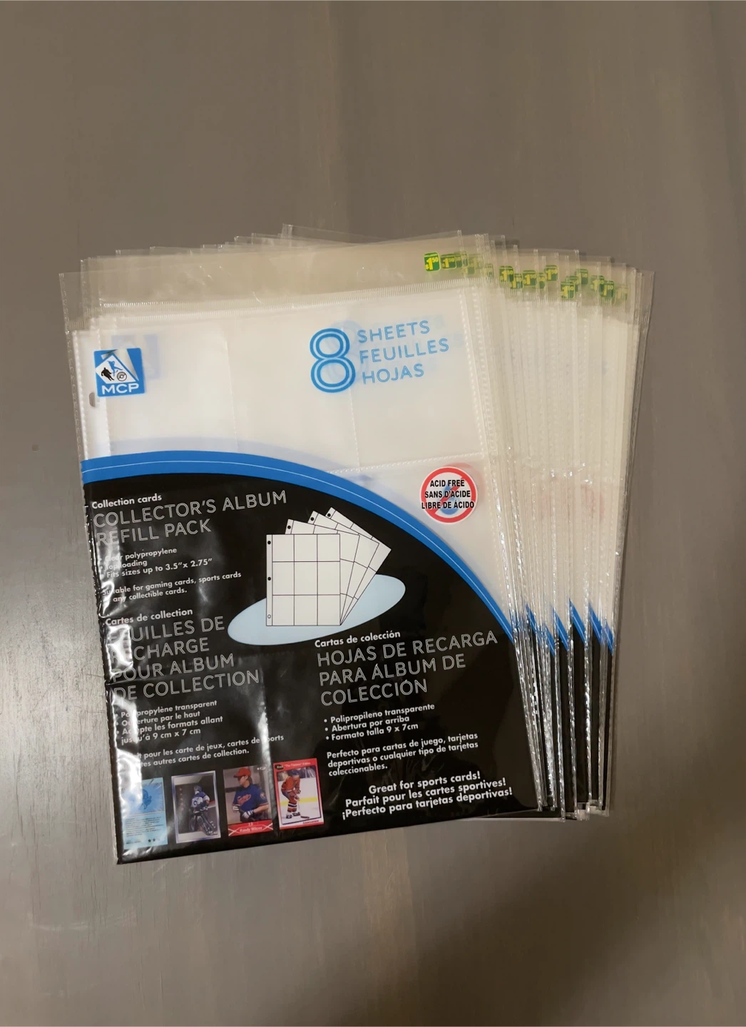 MCP Trading Card Pages - 20 packs of 8 sheets each