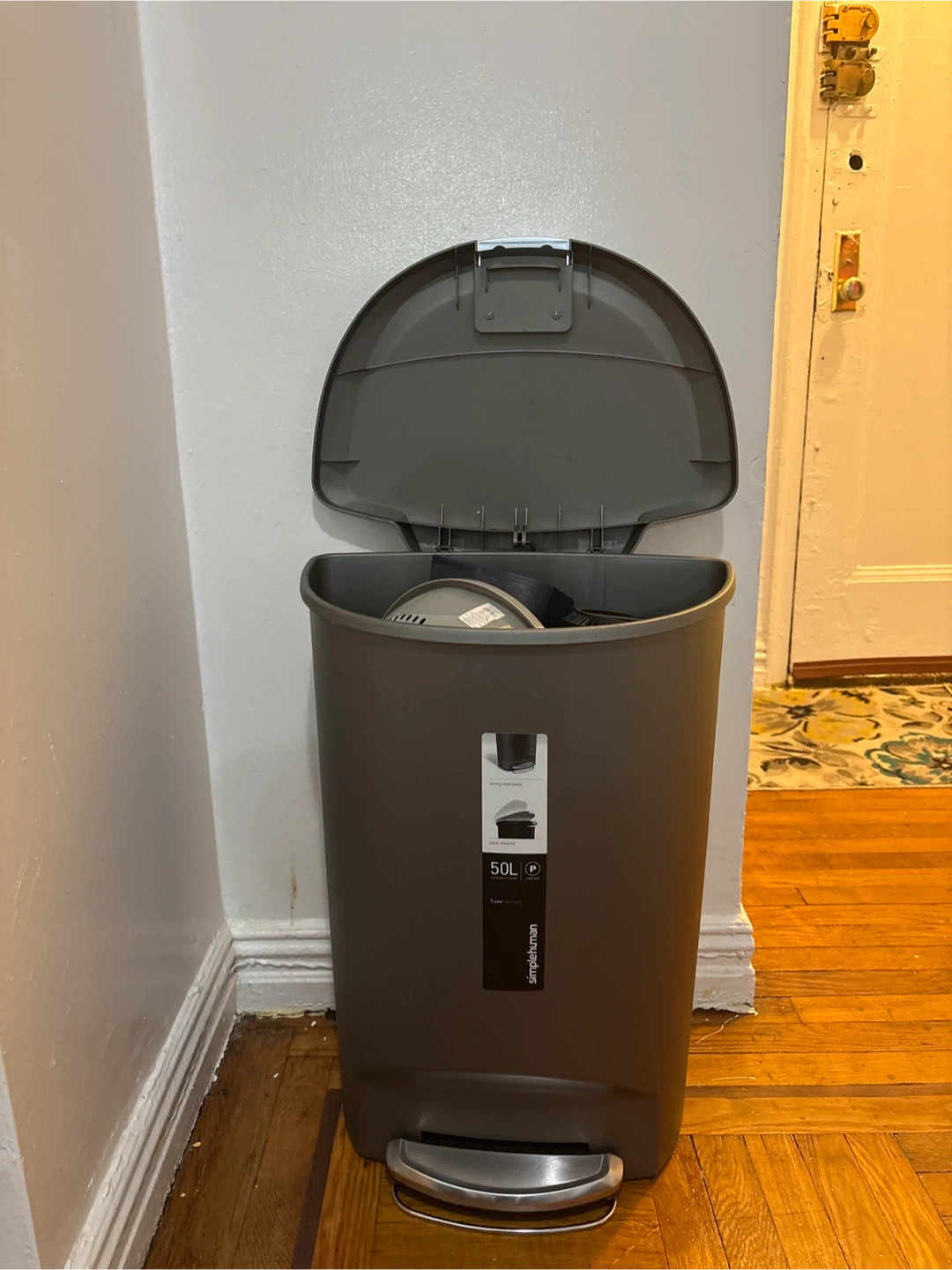simplehuman 50L Plastic Pedal Trash Can - photo 3