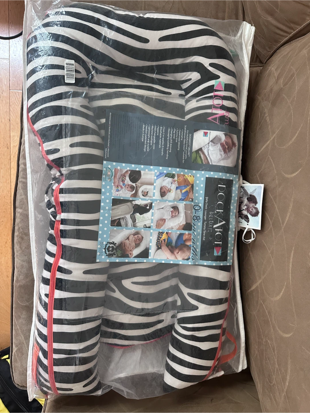 DockATot Deluxe+ Baby Lounger - Zebra Print