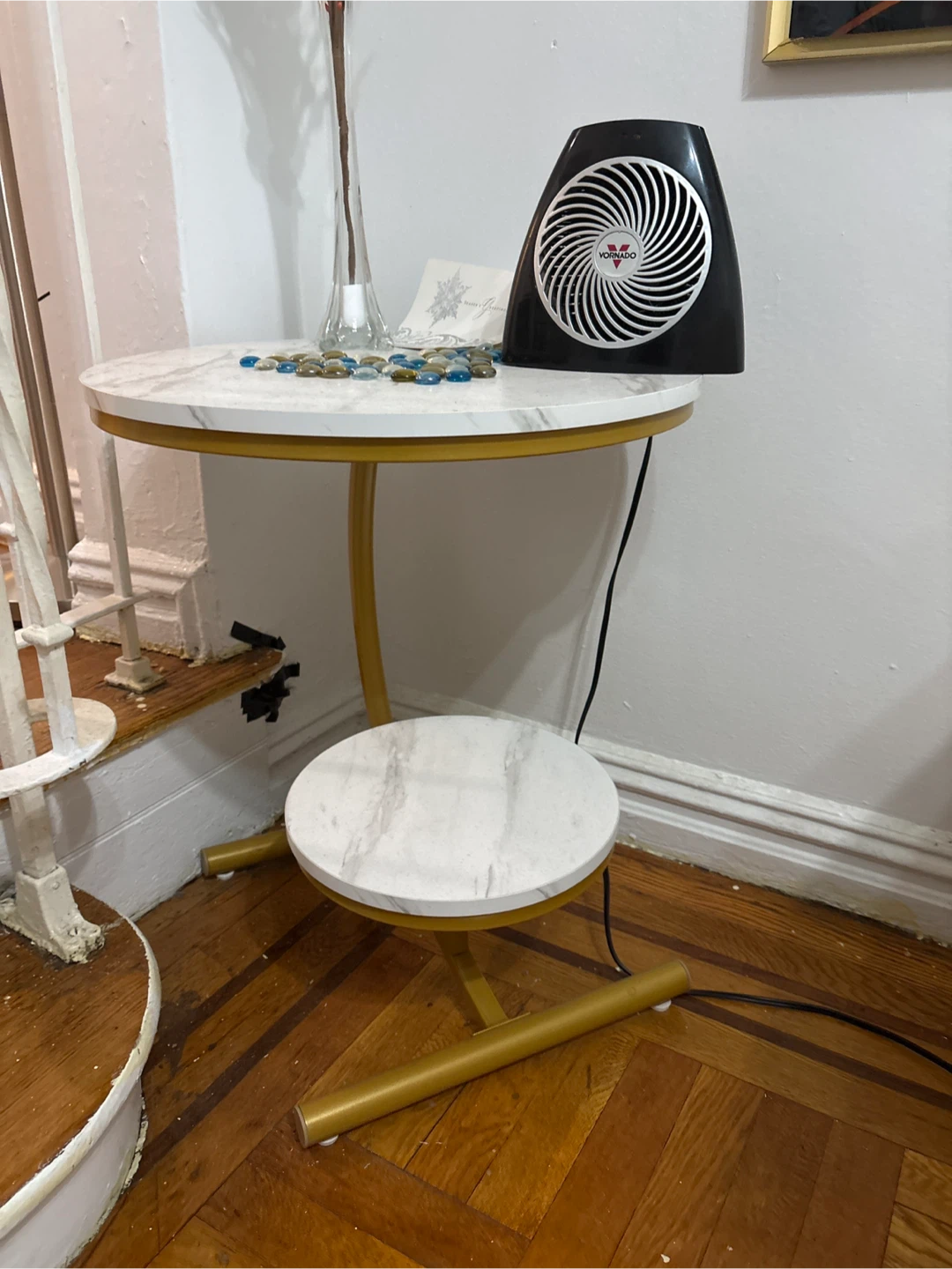 Two-Tier Marble Top Side Table