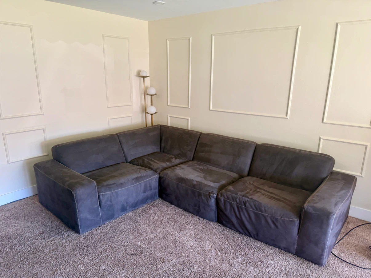 Large Charcoal Gray Sectional Sofa - photo 2