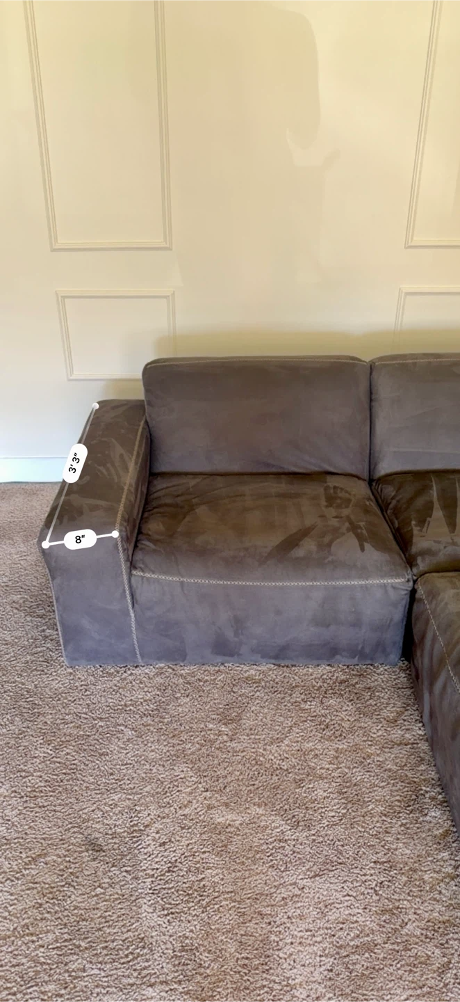 Large Charcoal Gray Sectional Sofa - photo 3