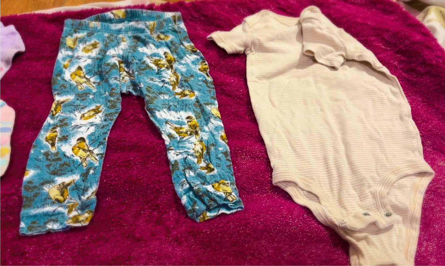 Baby pants and striped onesie set