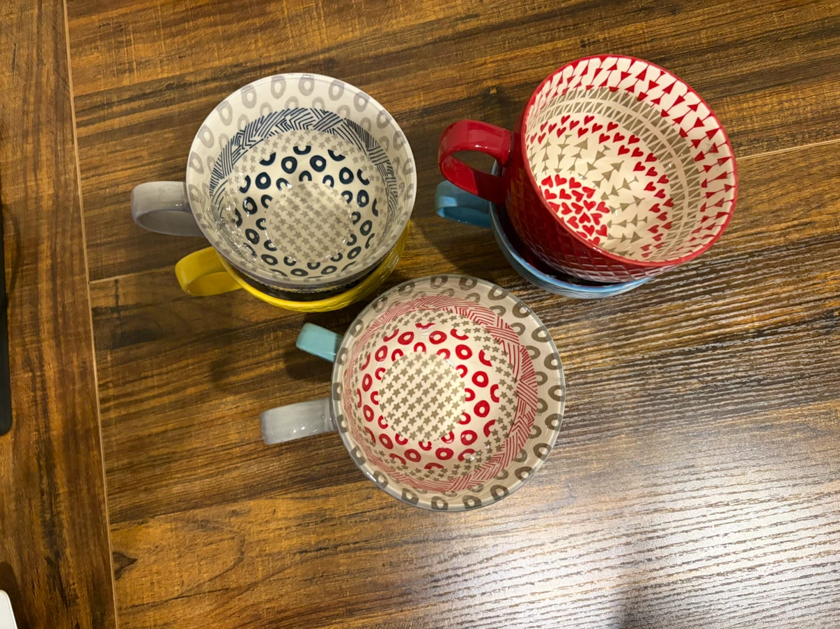Set of 5 Textured Ceramic Mugs - photo 2