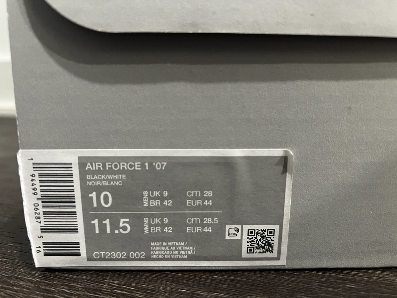 Nike Air Force 1 '07 Black/White Men's Size 10 - photo 2