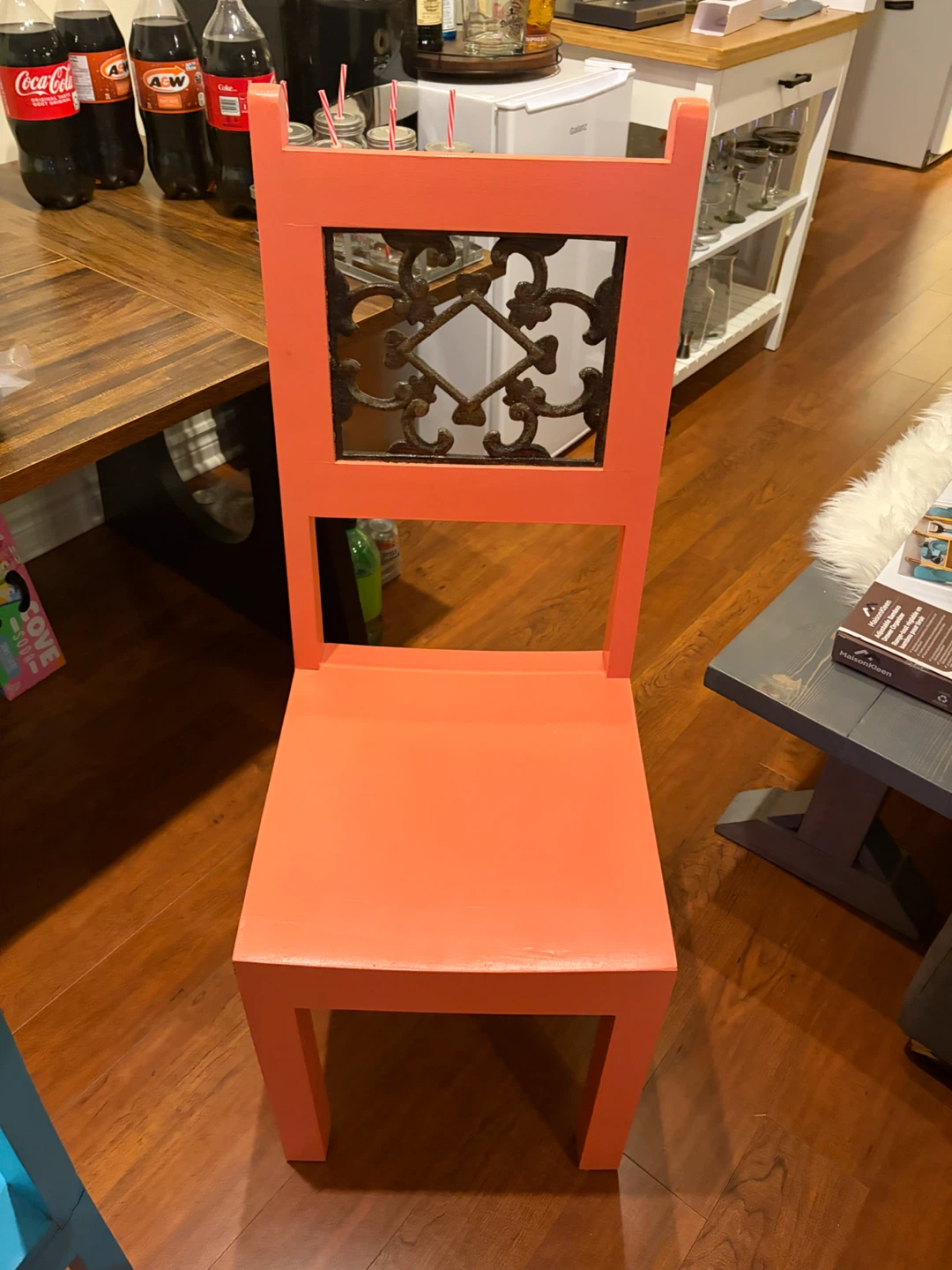 Set of 4 Painted Wooden Chairs with Metal Detail - photo 5