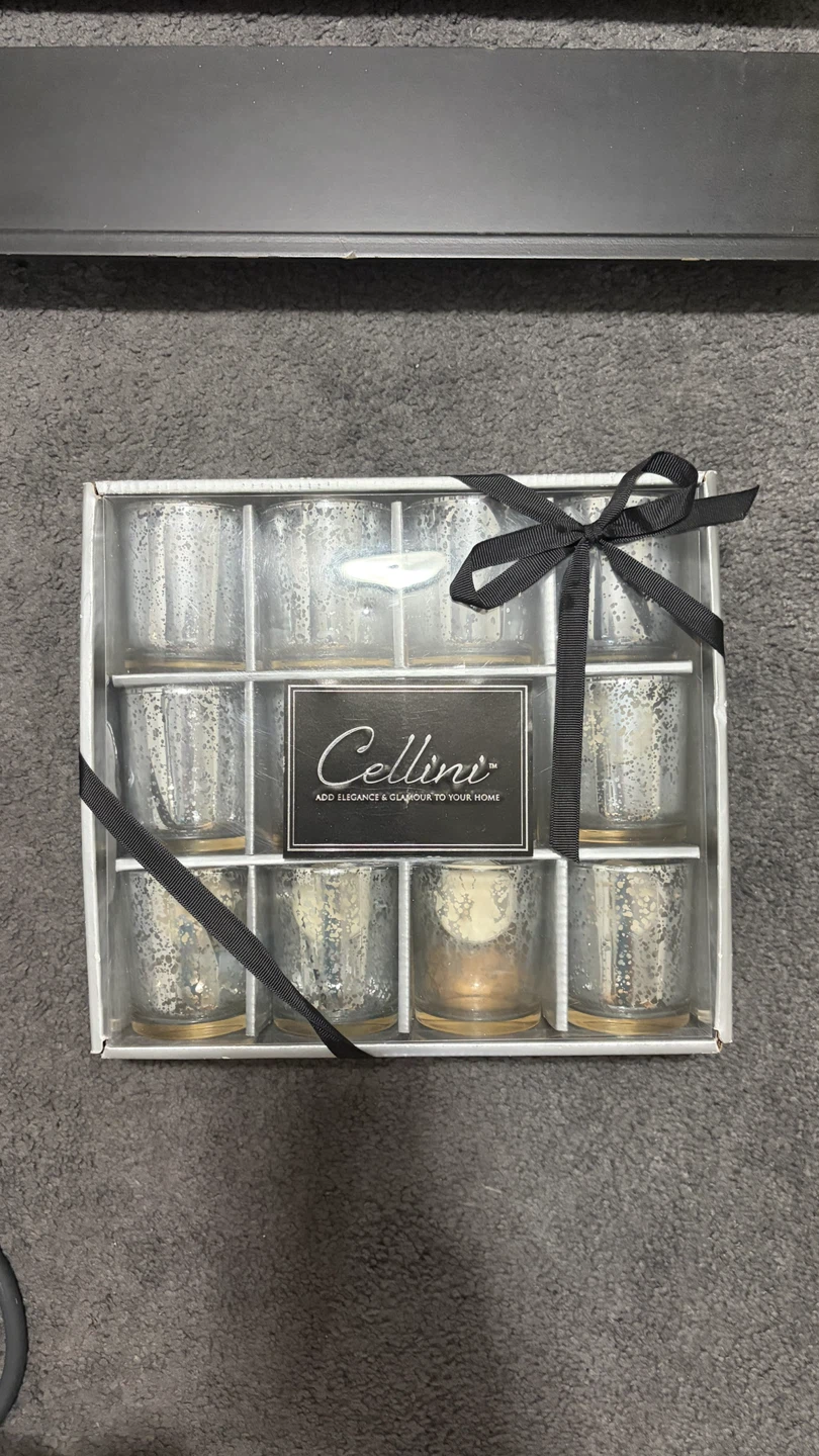 Cellini Mercury Glass Votive Candle Holders Set