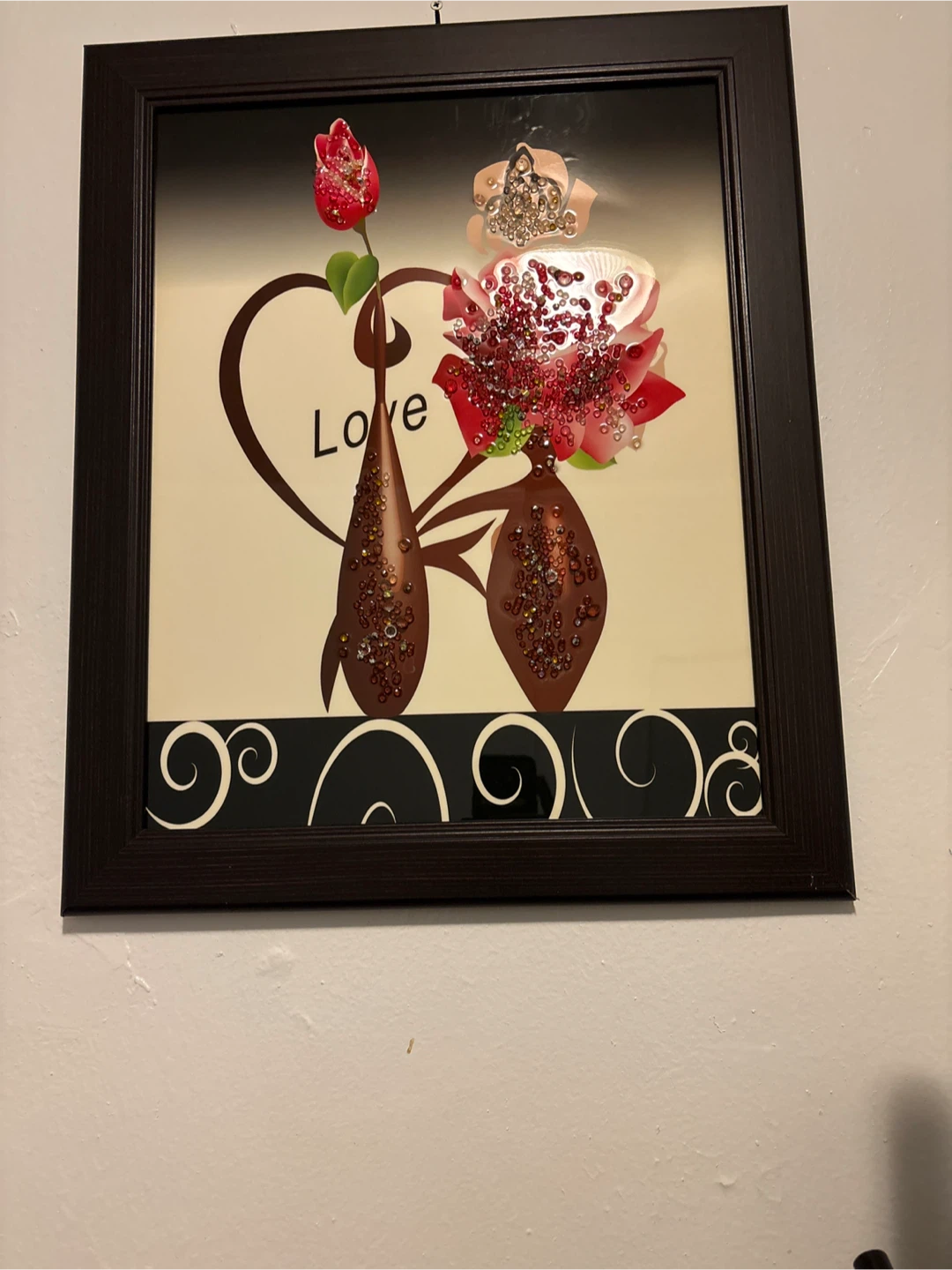 Love Floral Wall Art with Rhinestone Accents - photo 2