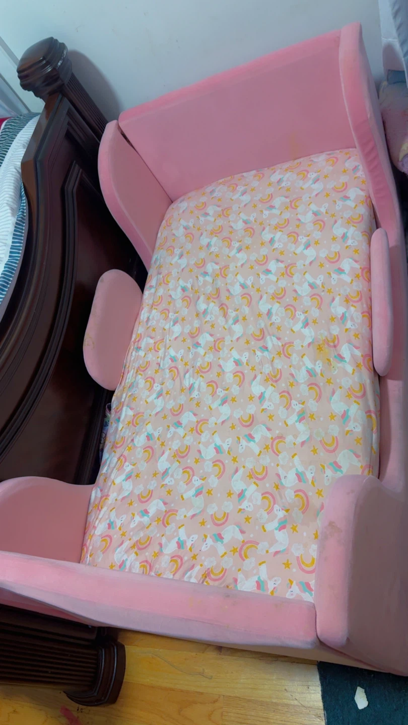 Pink Toddler Bed with Safety Rails