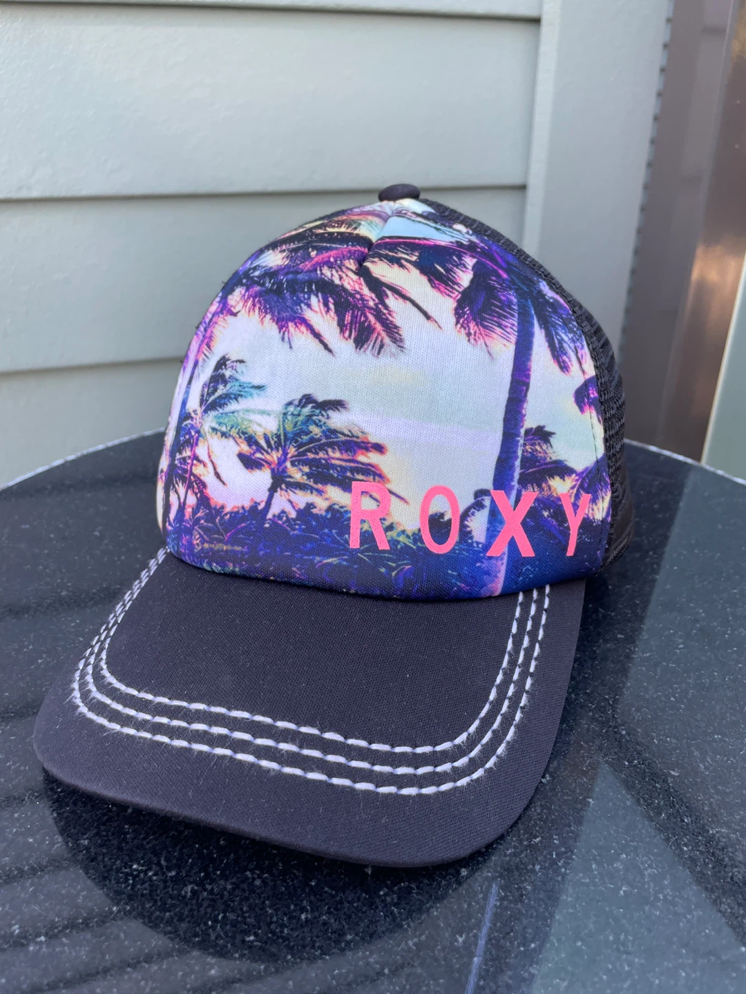 Roxy Tropical Print Mesh Trucker Hat