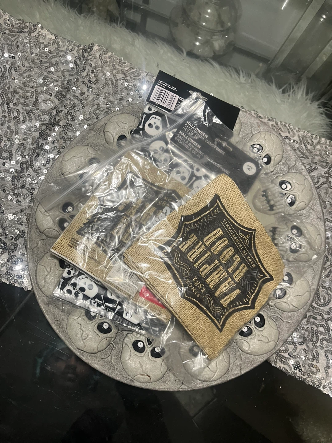Halloween Skull Decorative Tray and Party Supplies