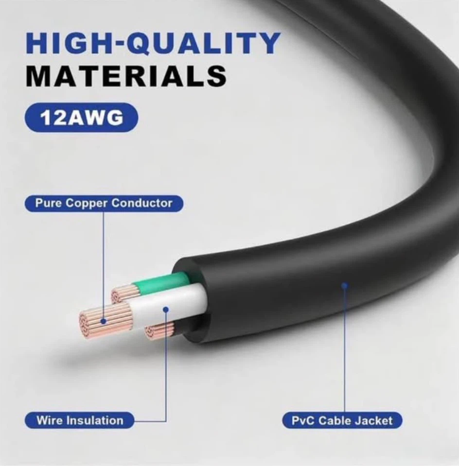 8 FT Heavy Duty Extension Cord – 3 Wire - photo 5