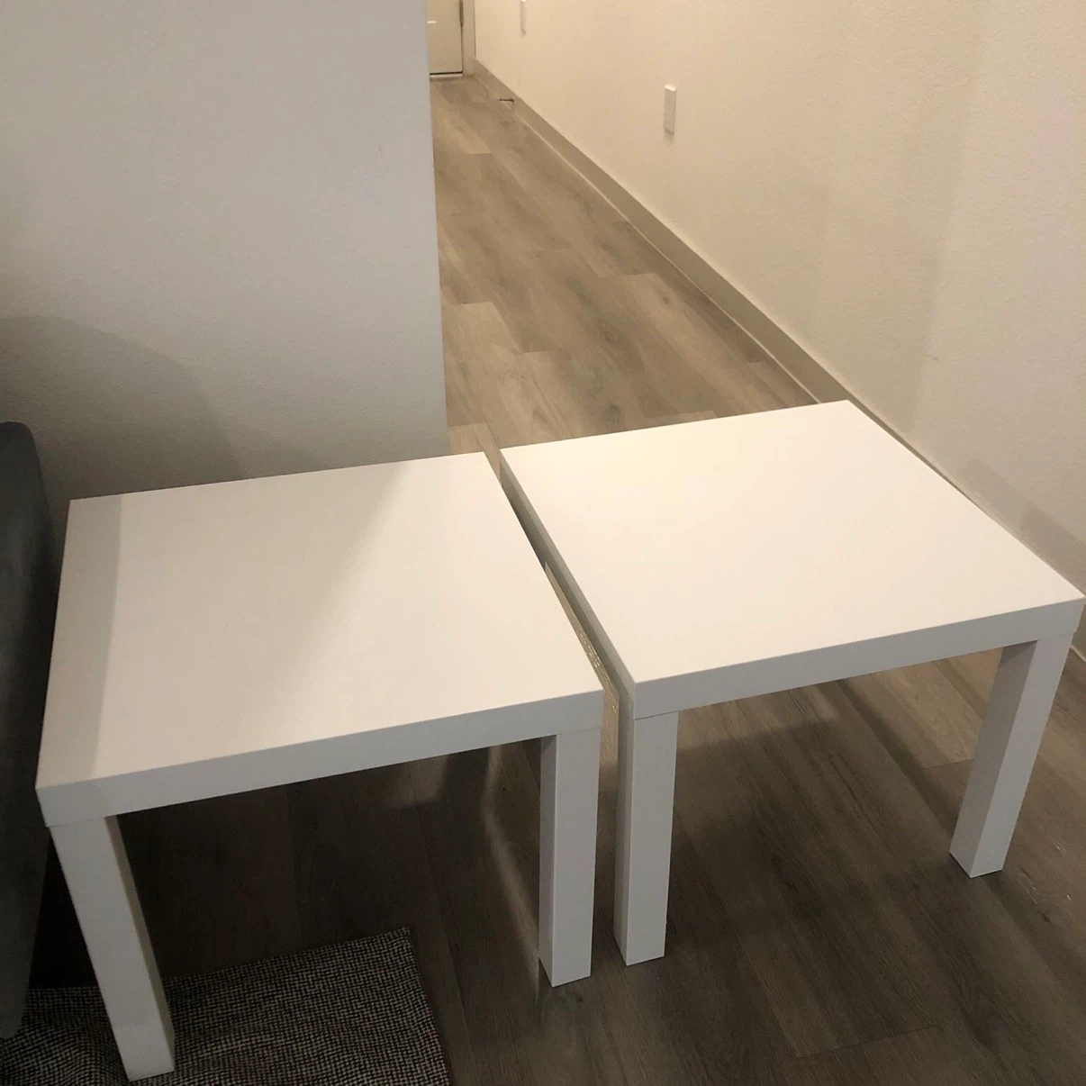 pair of IKEA LACK side tables for $10