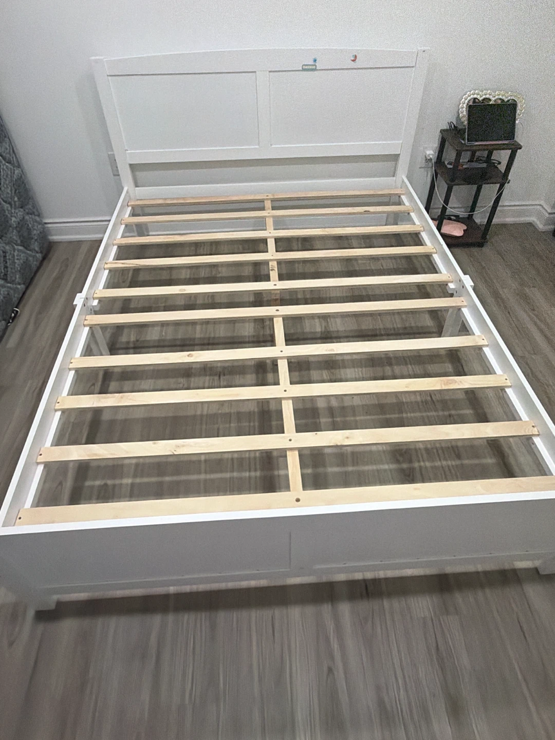 White Wooden Queen Bed Frame