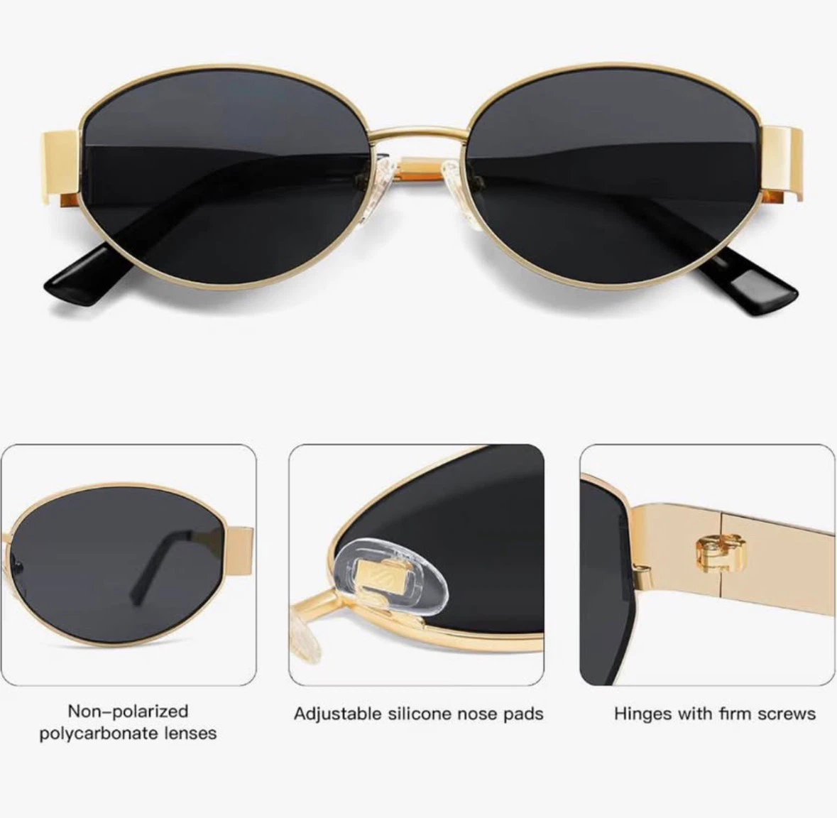 SOJOS Retro Oval Sunglasses for Women Men Trendy Sun Glasses - photo 5