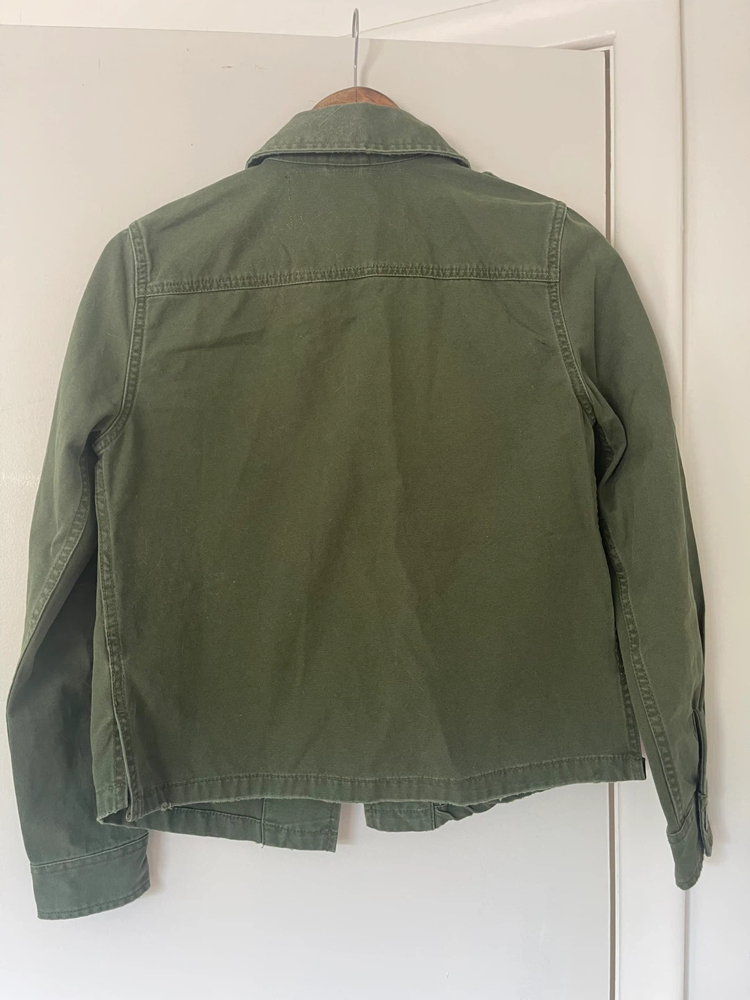 Garage Olive Green Military Distressed Utility Shirt Jacket - photo 3