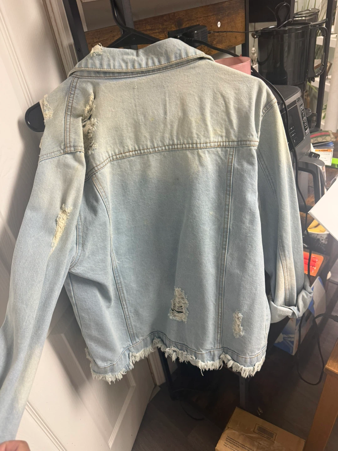 IRIS Distressed Light Wash Denim Jacket - photo 2