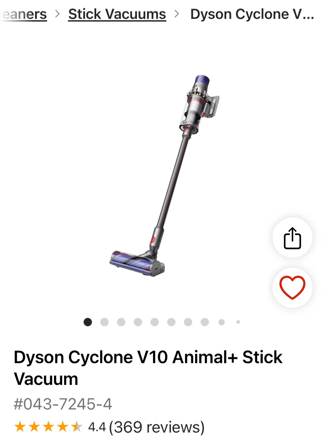 Dyson Cyclone V10 Motorhead Stick Vacuum