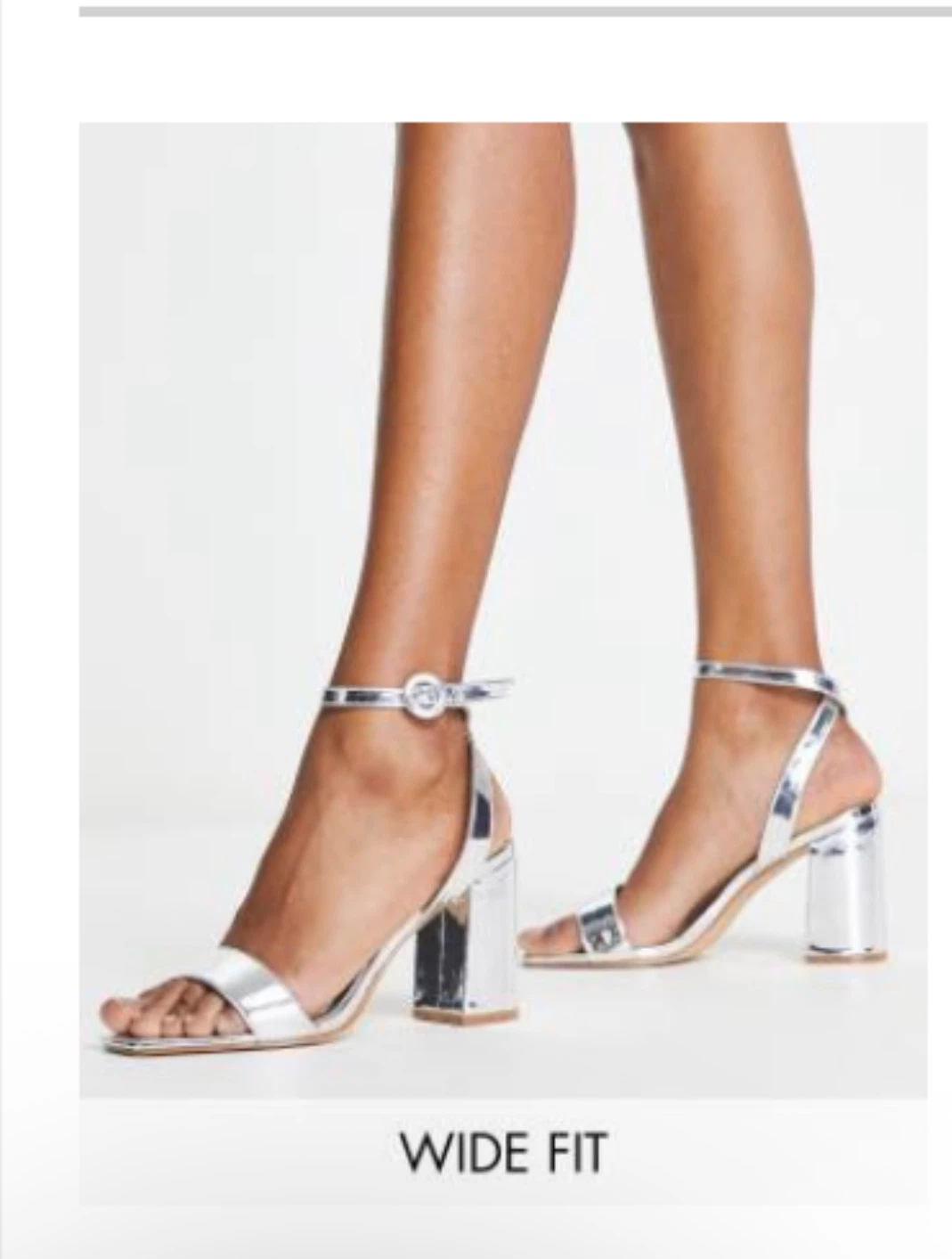Be Mine Wide Fit Wink block heeled sandals in silver - photo 5