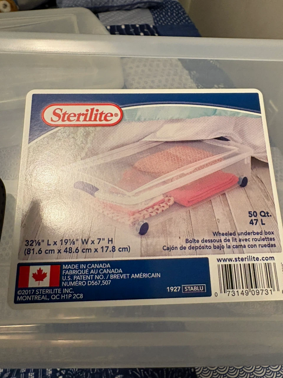 Sterilite 47L Wheeled Underbed Storage Box - photo 5