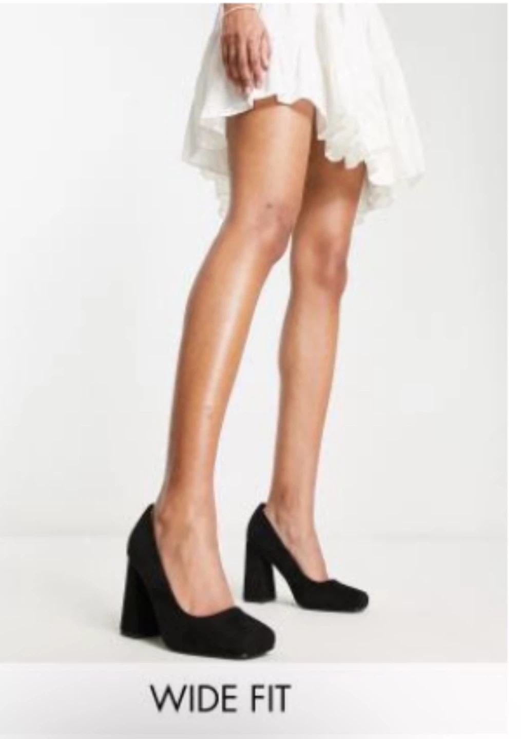 RAID Wide Fit Petunia square toe shoes in black faux suede - photo 4