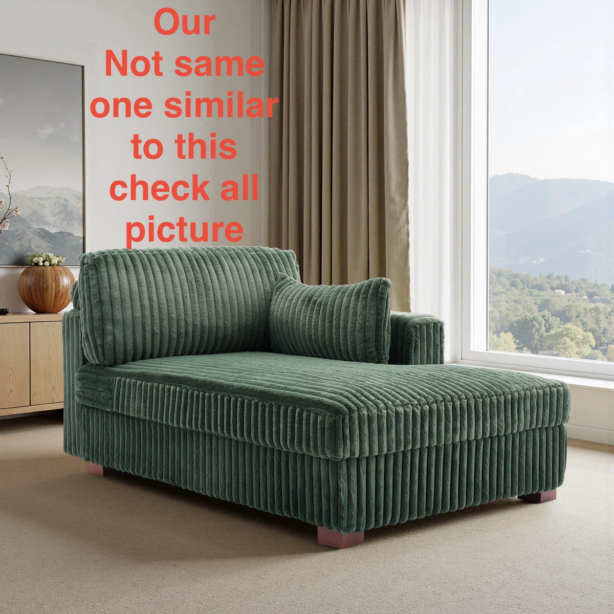 Green Corduroy Chaise Lounge