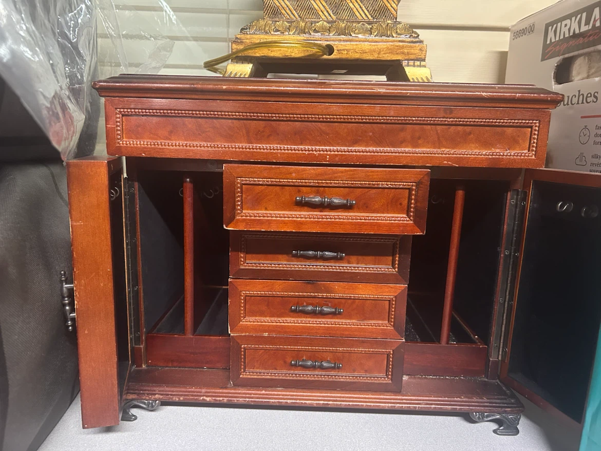 Wooden Jewellery Box with Drawers