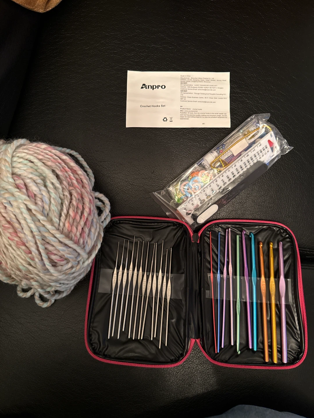 Anpro Crochet Hook Set with Yarn - photo 3