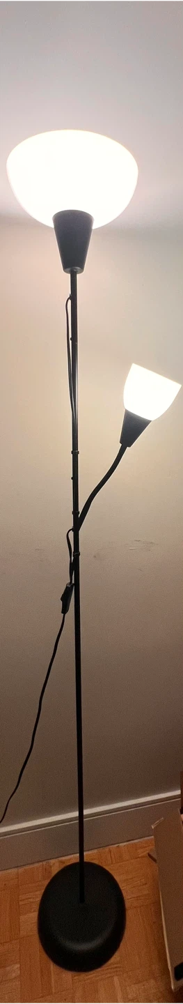 Black Floor Lamp with Adjustable Reading Light - photo 2