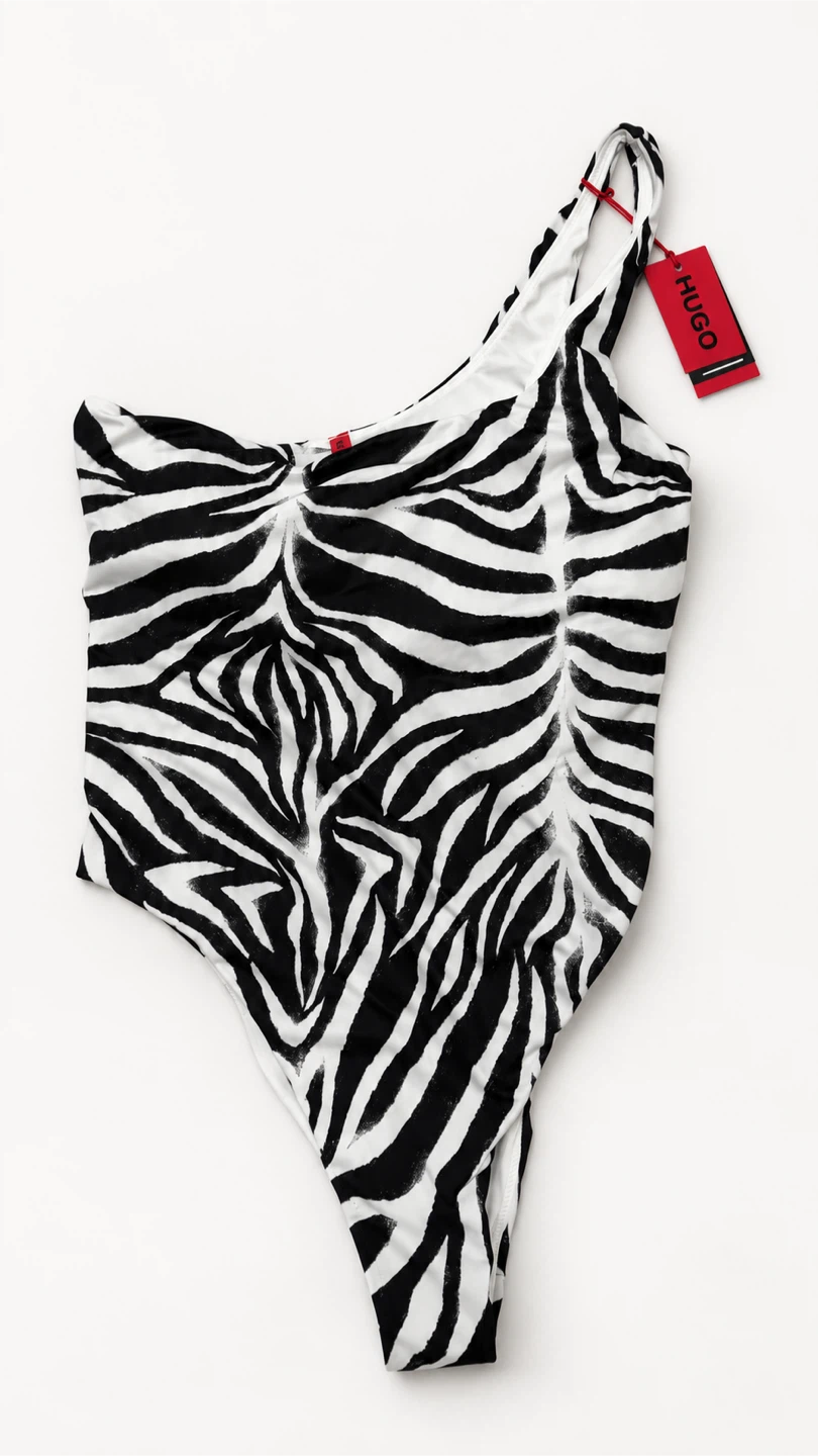 HUGO Zebra Print One-Piece Swimsuit SIZE L