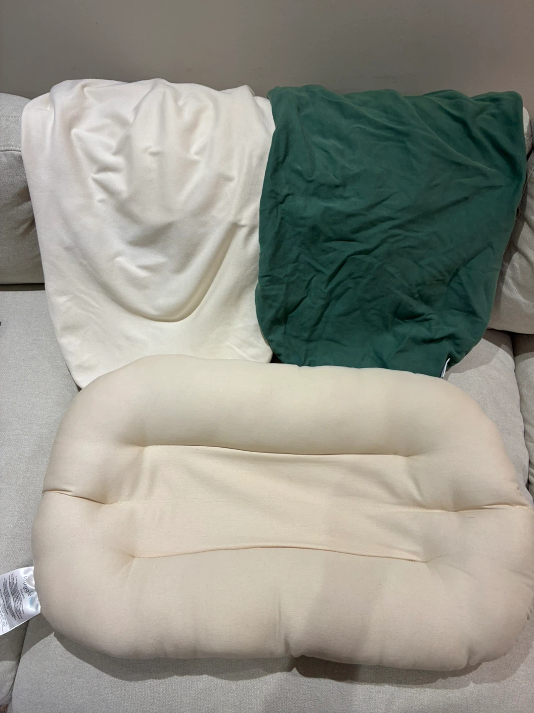 Original Snuggle Me Infant Lounger + 2 Covers — Natural & Moss