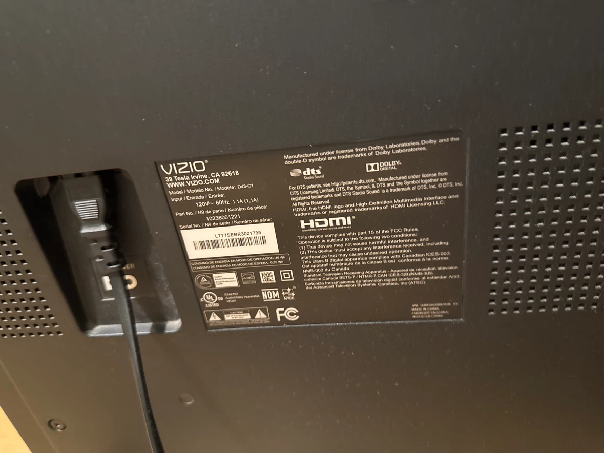 Vizio D43-C1 43 inch LED Smart TV