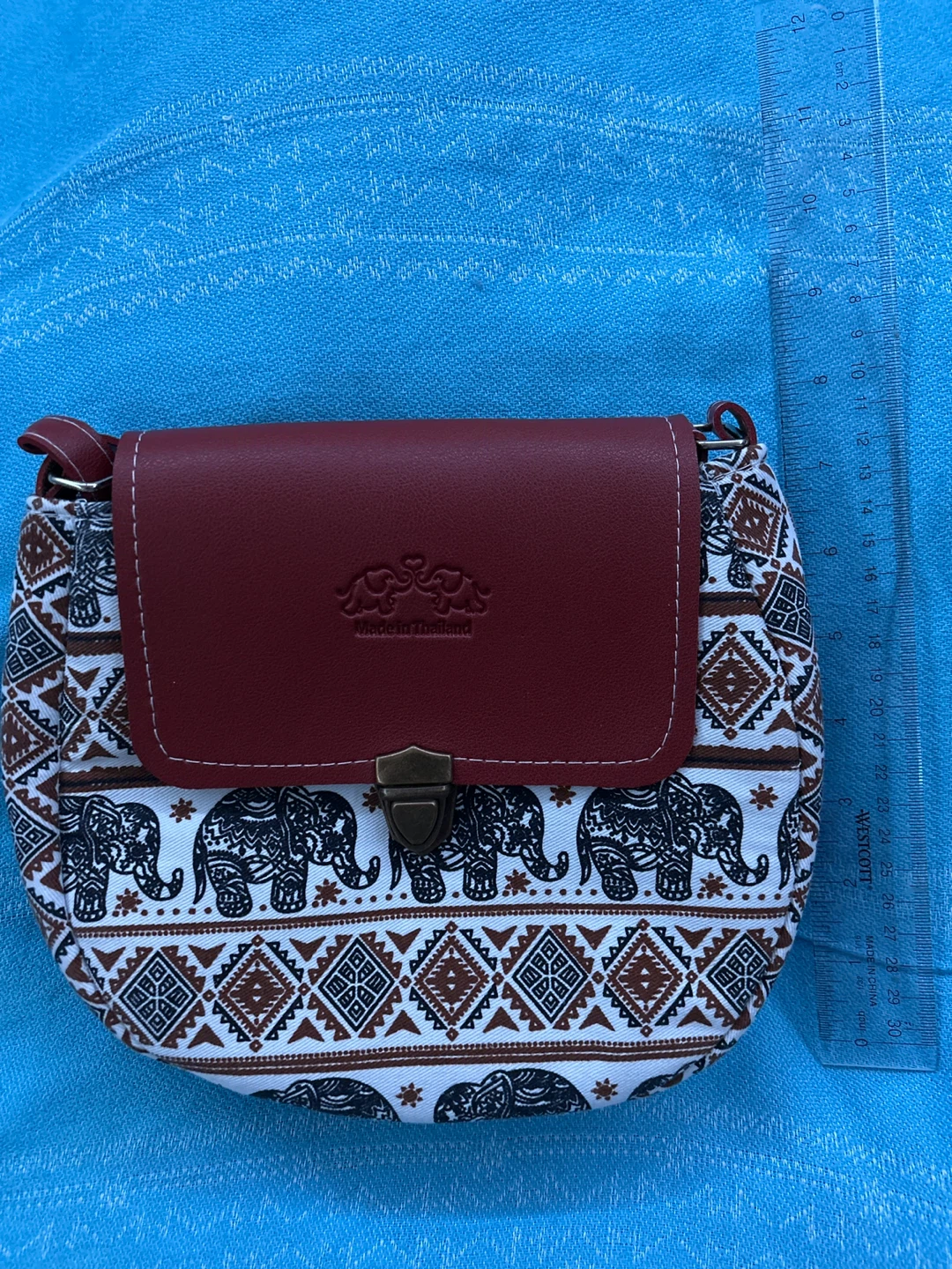 Made In Thailand Elephant Print Crossbody Bag