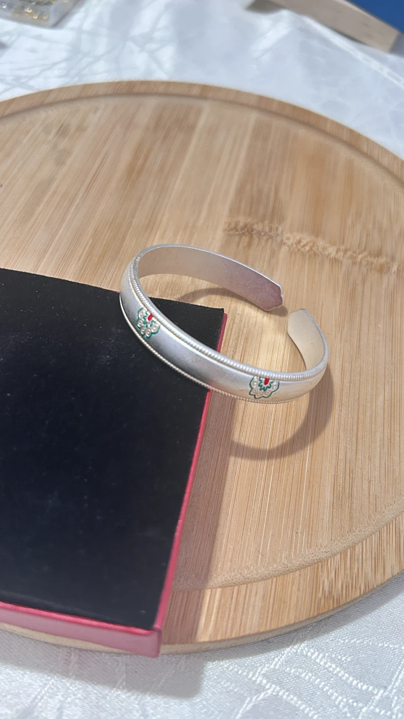 Silver plate Open Bangle Bracelet