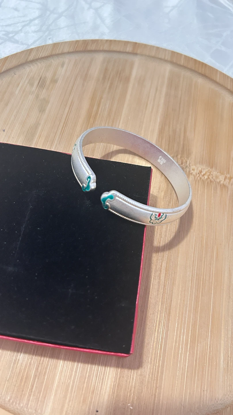 Silver plate Open Bangle Bracelet - photo 2