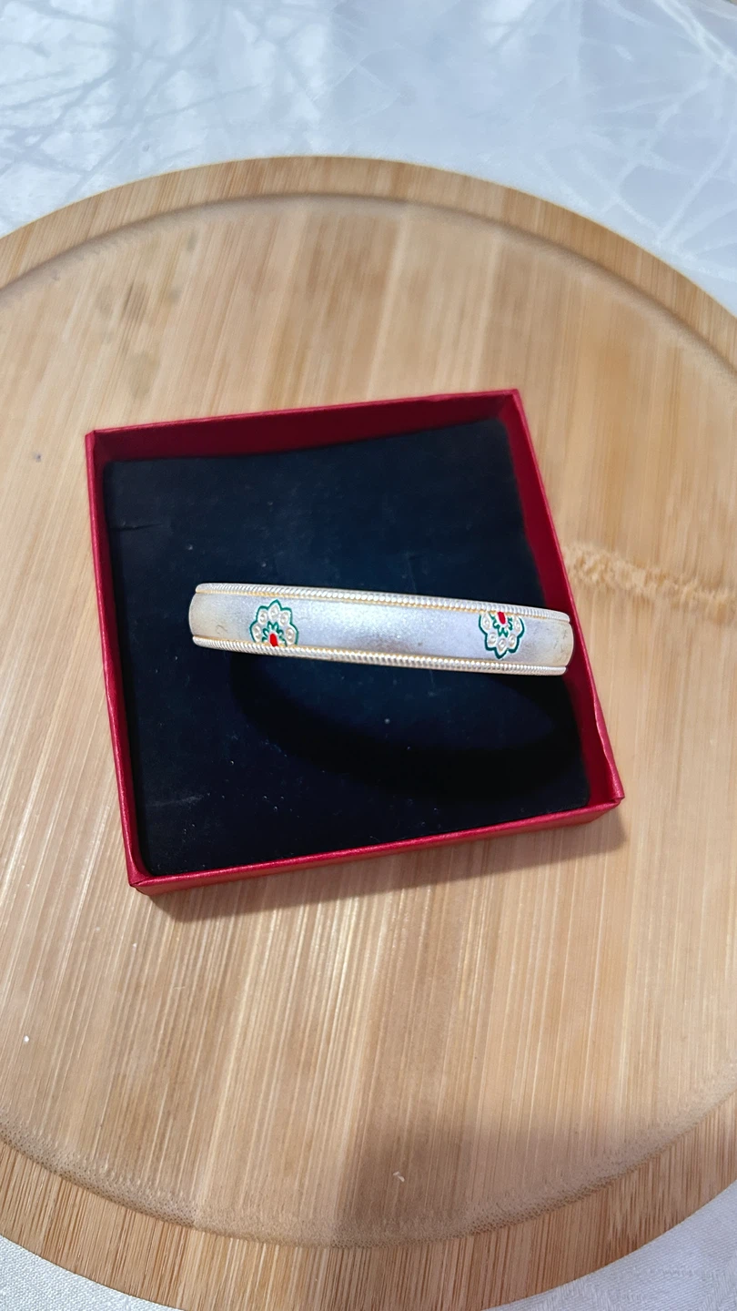 Silver plate Open Bangle Bracelet - photo 3