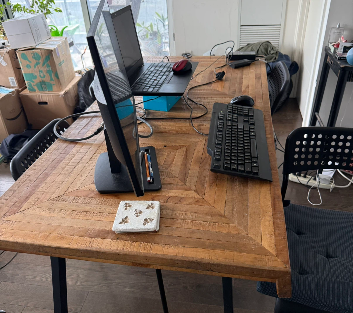 Small dining table / work table and 4 chairs