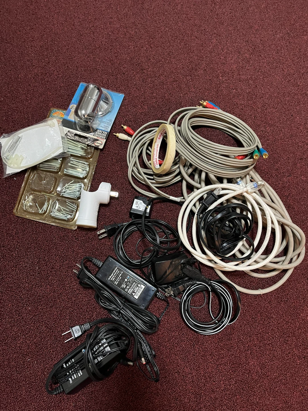 Assorted cables, hardware,and home accessories lot
