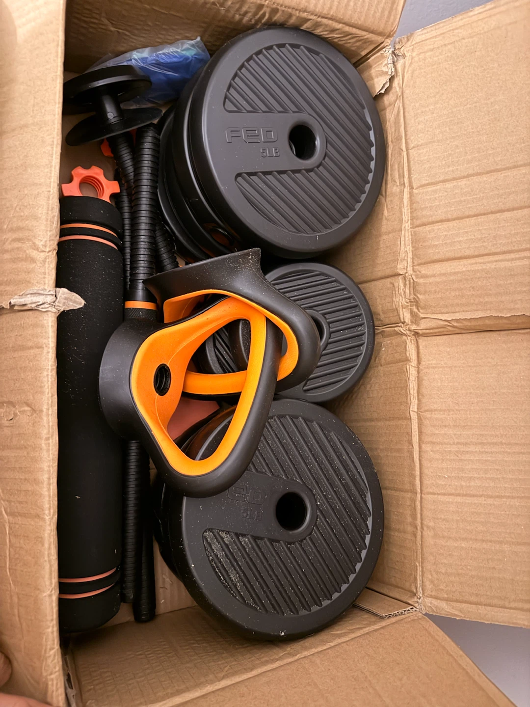 FEIERDUN Adjustable Dumbbell and Kettlebell Set