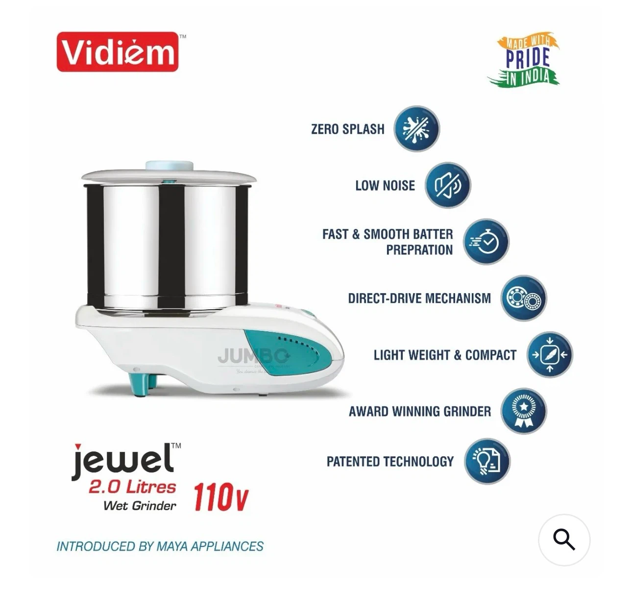Vidiem Jewel 2.0 Litre Wet Grinder