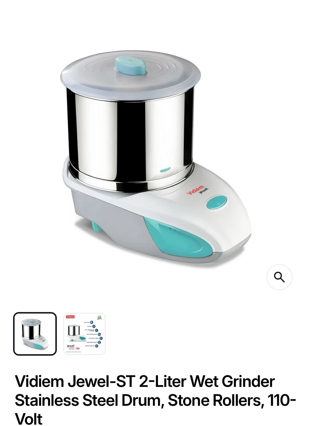 Vidiem Jewel 2.0 Litre Wet Grinder - photo 2