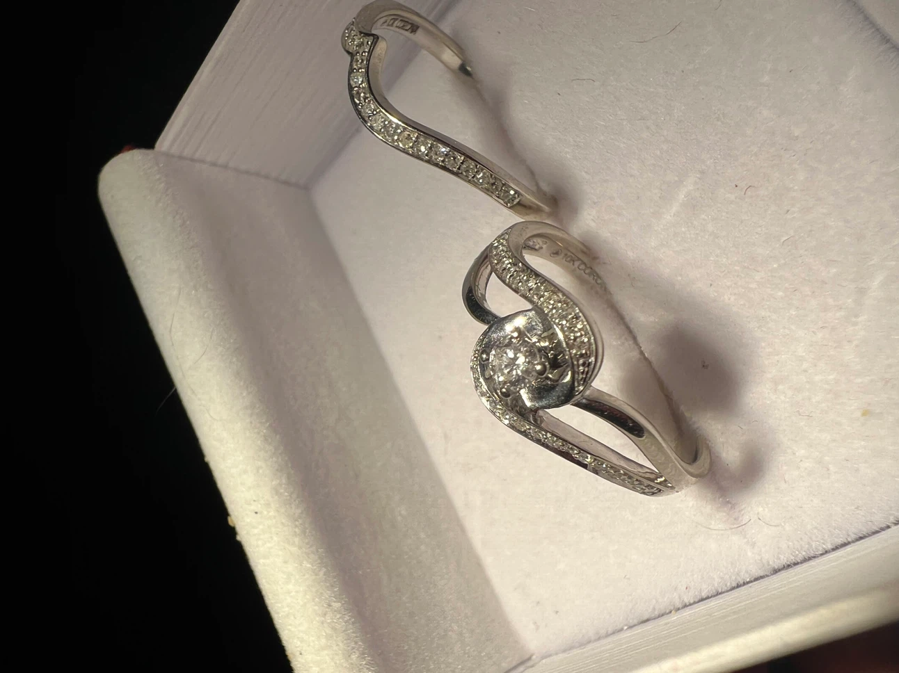 10K White Gold Diamond Bridal Ring Set - photo 5