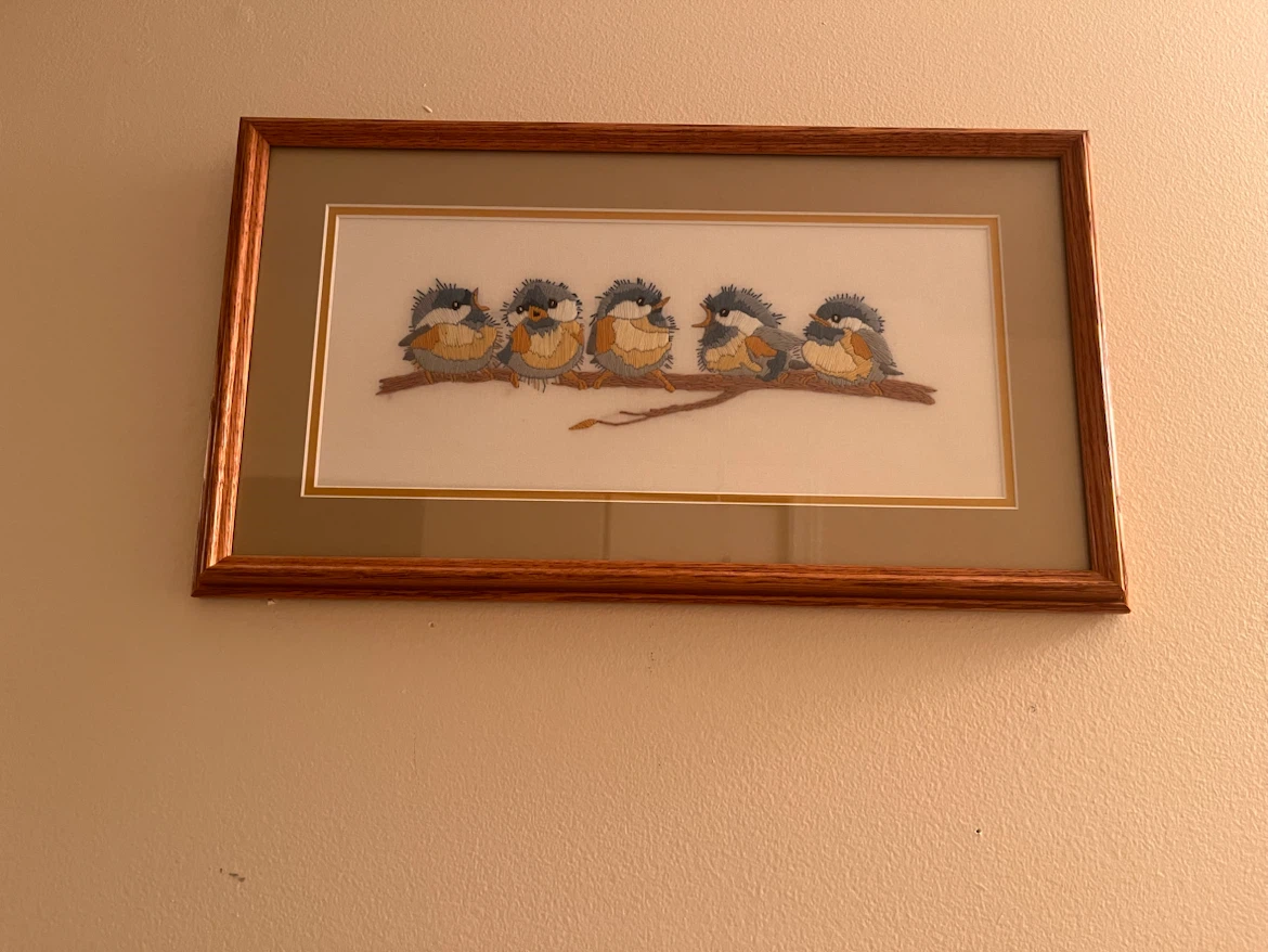 Framed Bird Embroidery Wall Art - photo 2