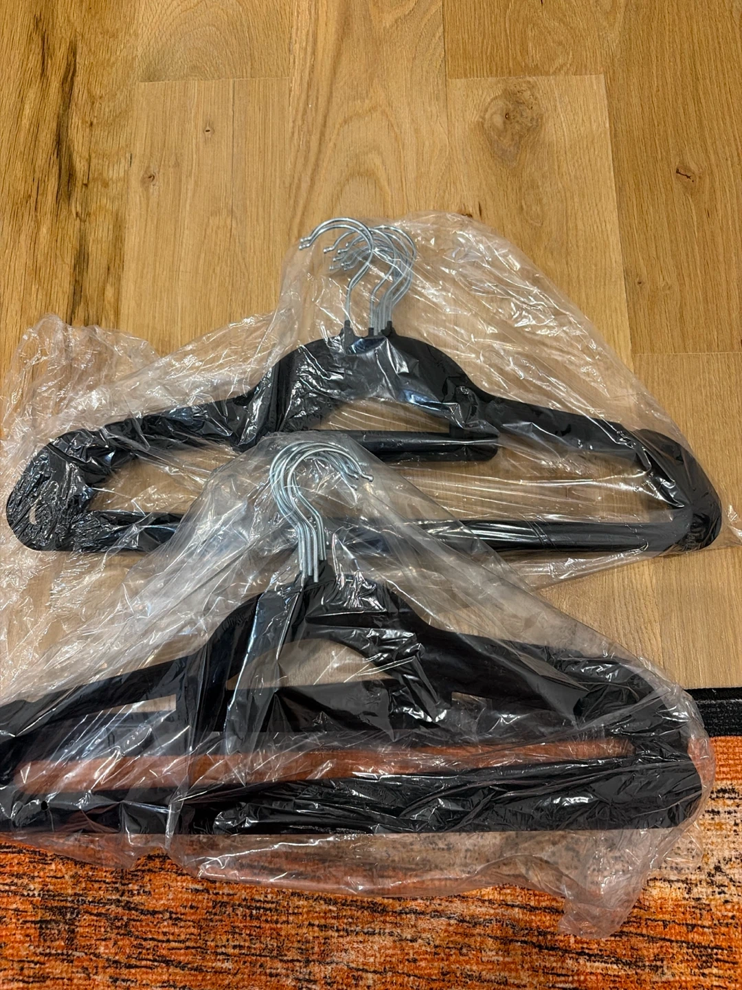 Set of black velvet non slip clothes hangers
