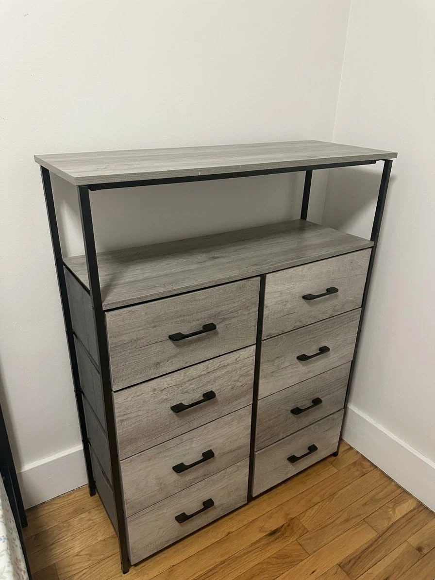 8-Drawer Fabric Dresser with Metal Frame