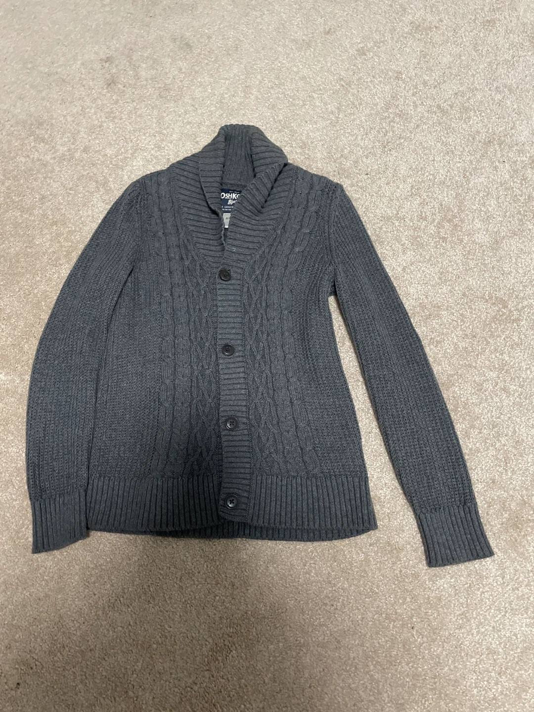 OshKosh B'gosh grey cable knit cardigan